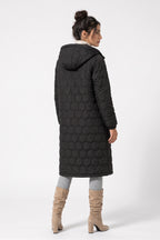 Women's Winter Warm Longline Quilted Coat with Hood
