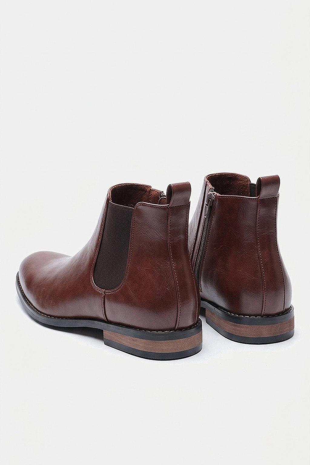 Men's Comfortable Leather Chelsea Boots with Side Zip