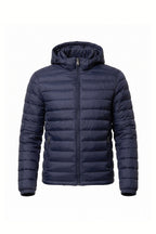 Men's Winter Warm Puffer Jacket with Hood and Zip Pockets
