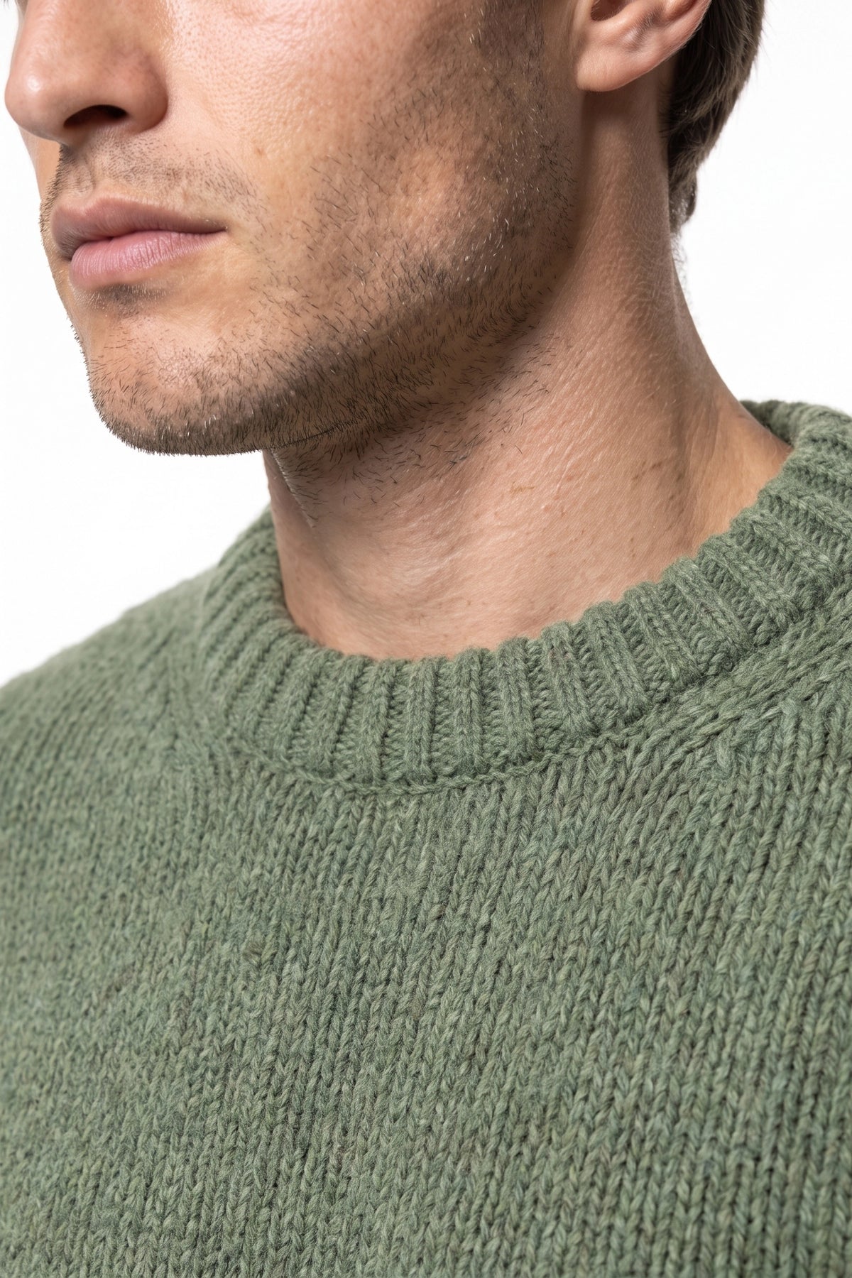 Men’s Winter Warm Chunky Knit Jumper Crew Neck