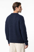 Men’s Winter Warm Chunky Knit Jumper Crew Neck
