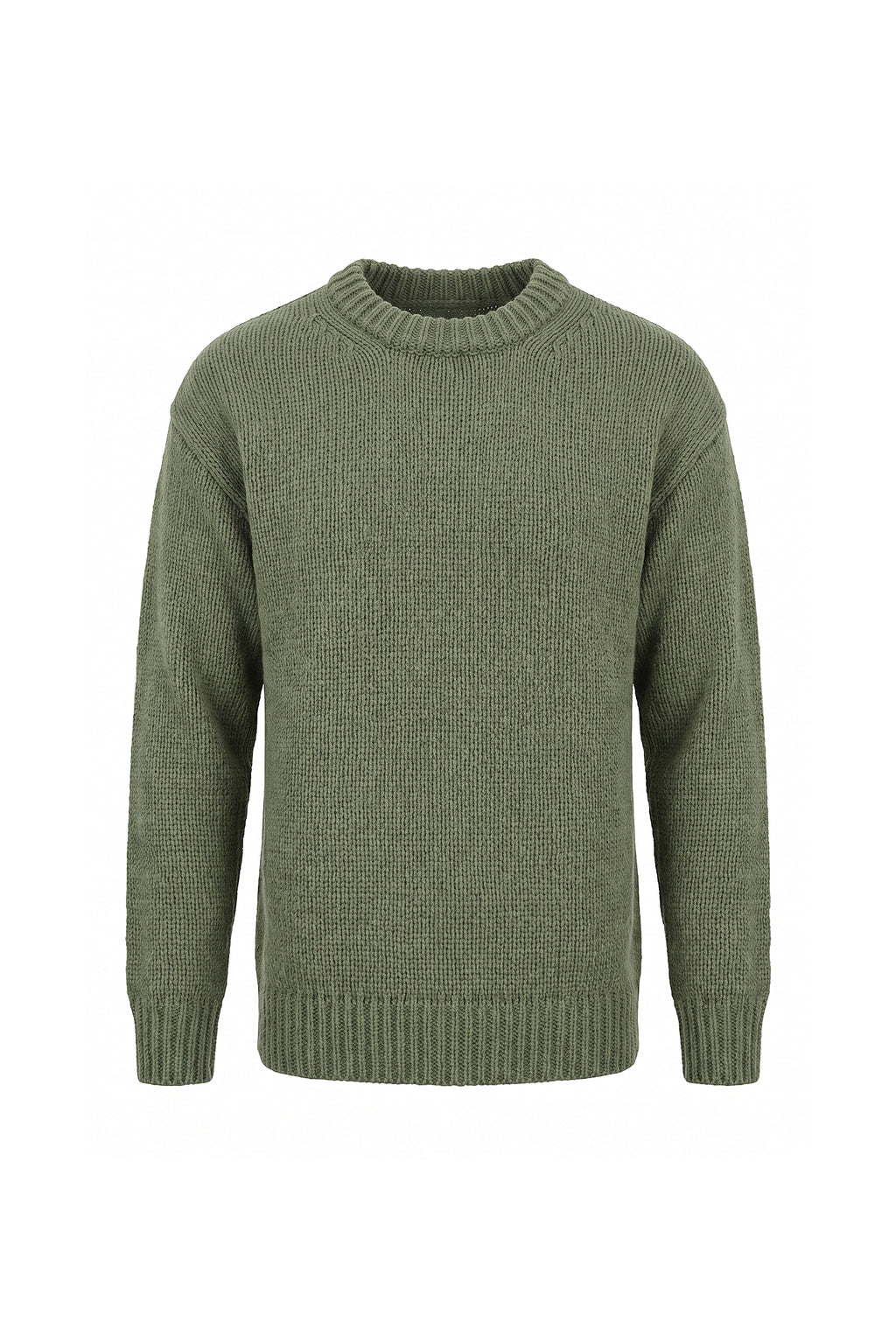 Men’s Winter Warm Chunky Knit Jumper Crew Neck
