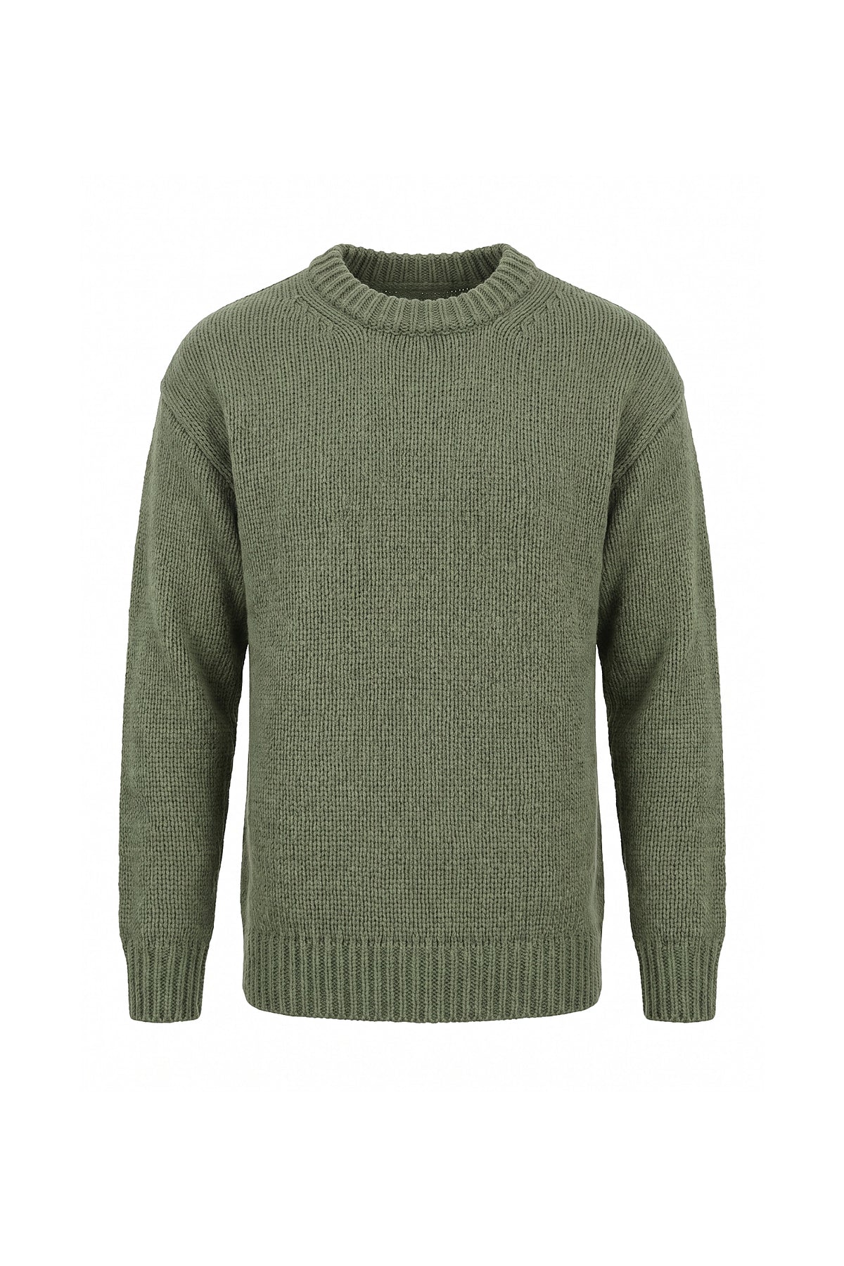 Men’s Winter Warm Chunky Knit Jumper Crew Neck