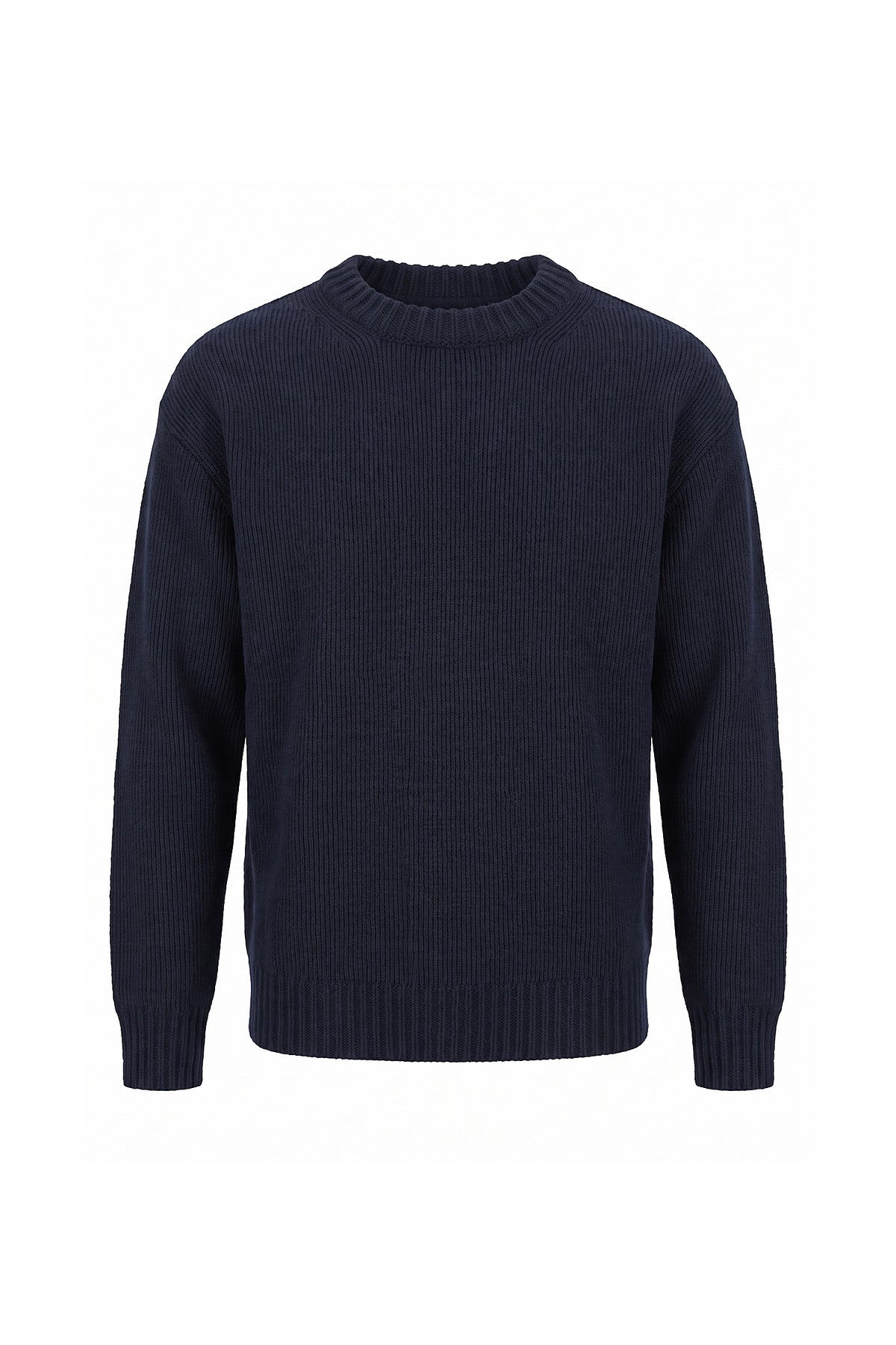 Men’s Winter Warm Chunky Knit Jumper Crew Neck