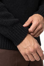 Men’s Winter Warm Chunky Knit Jumper Crew Neck