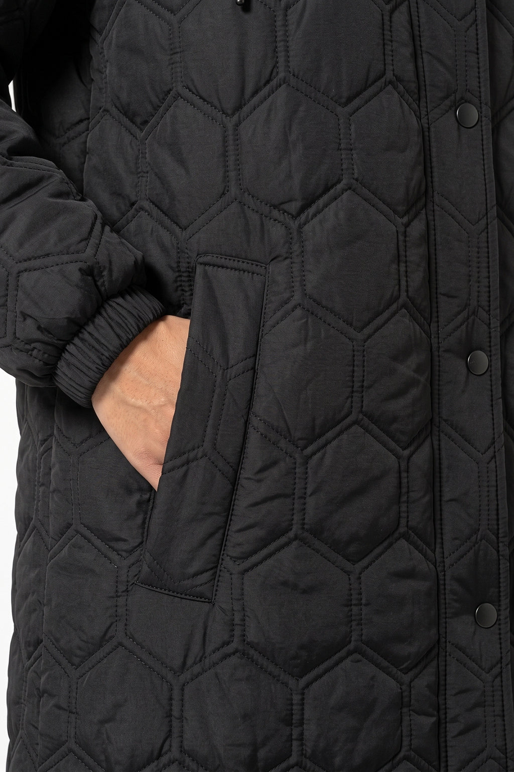 Women's Winter Warm Longline Quilted Coat with Hood