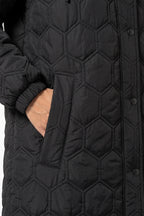 Women's Winter Warm Longline Quilted Coat with Hood