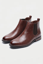 Men's Comfortable Leather Chelsea Boots with Side Zip