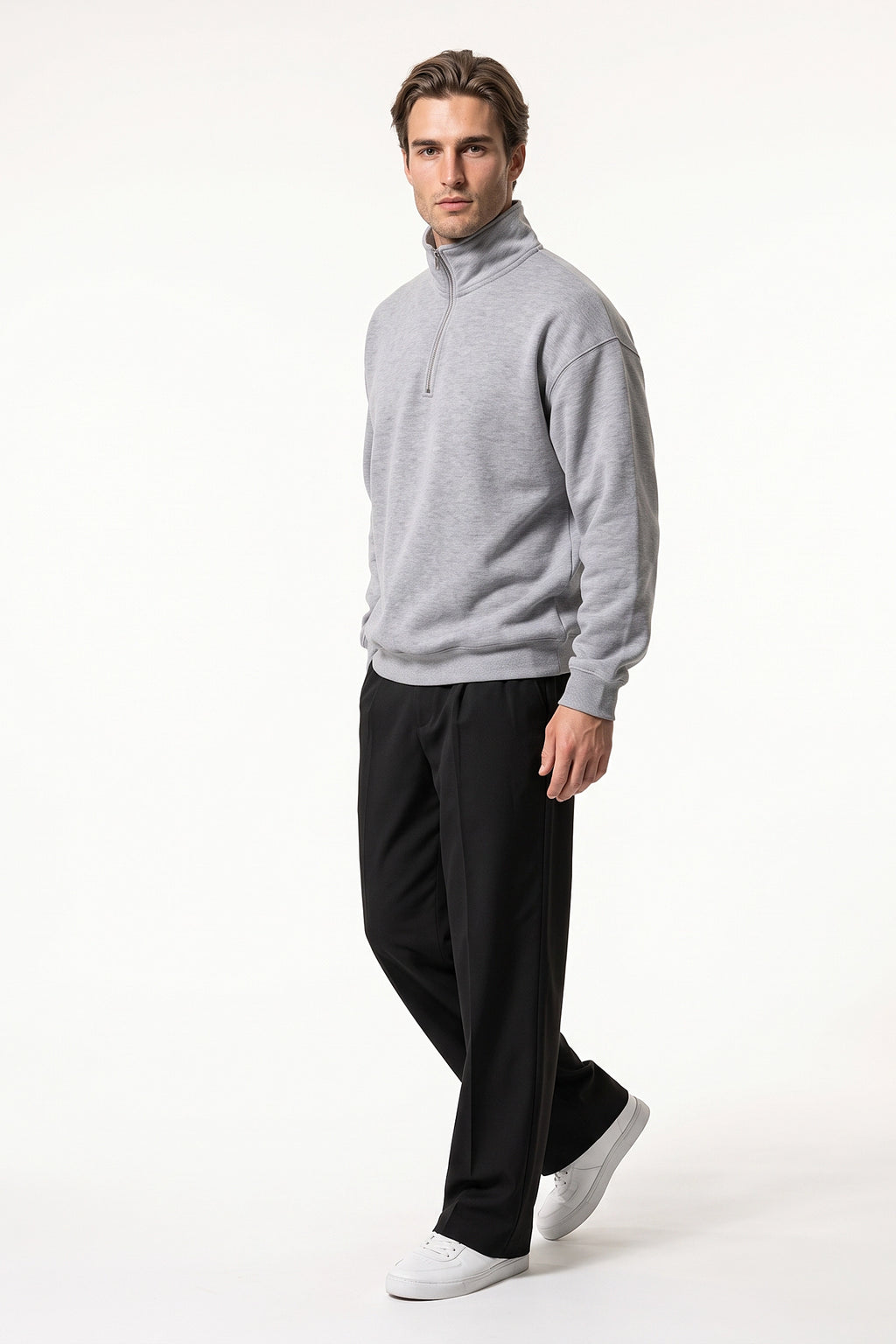 Men’s Winter Comfortable Quarter Zip Jumper High Collar