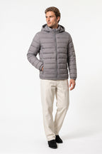 Men's Winter Warm Puffer Jacket with Hood and Zip Pockets