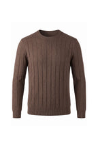 Men’s Winter Warm Ribbed Knit Jumper Crew Neck