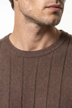 Men’s Winter Warm Ribbed Knit Jumper Crew Neck