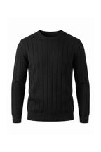 Men’s Winter Warm Ribbed Knit Jumper Crew Neck