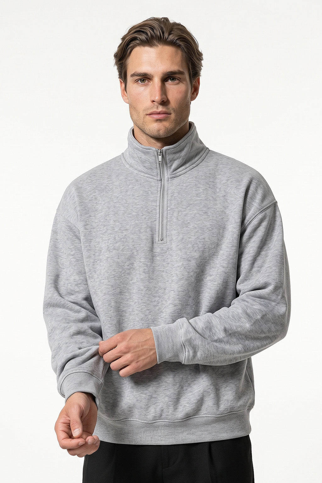 Men’s Winter Comfortable Quarter Zip Jumper High Collar