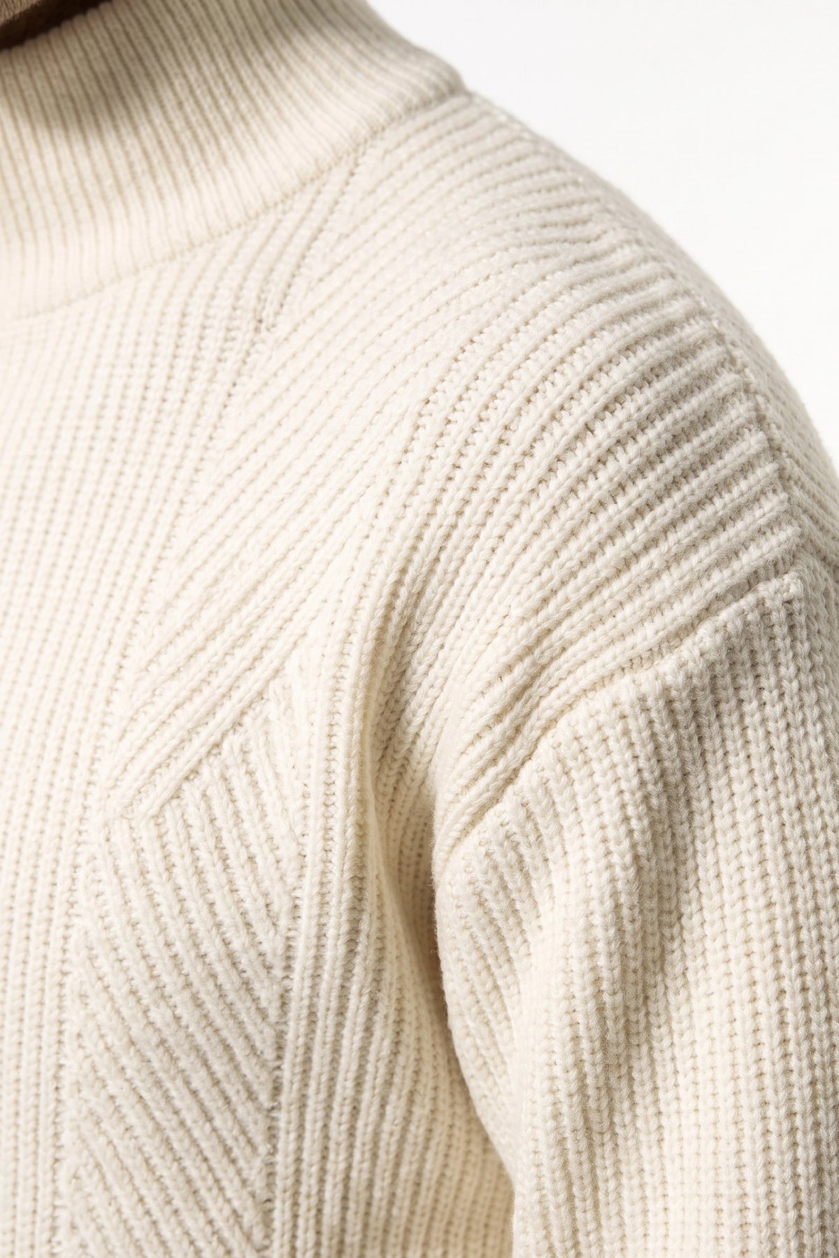 Men’s Winter Warm Textured Knitted Cardigan Stand Collar Full Zip
