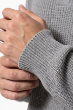 Men's Winter Warm Waffle Knit Polo Jumper Relaxed Fit