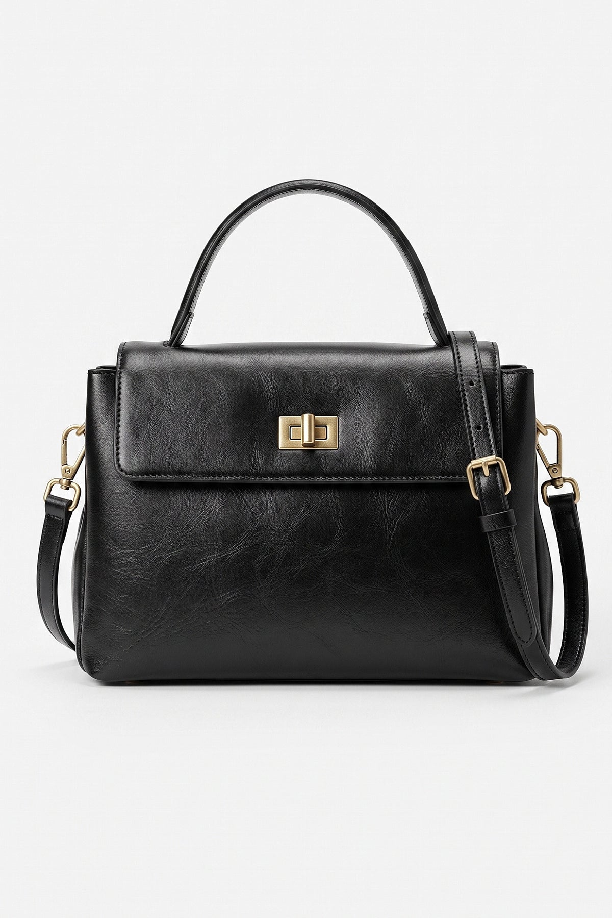 Women's Versatile Genuine Leather Satchel Crossbody Bag with Top Handle