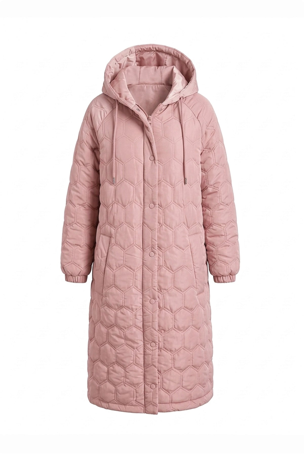 Women's Winter Warm Longline Quilted Coat with Hood
