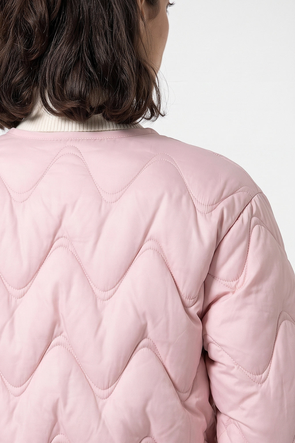 Women's Winter Warm Oversized Wavy Quilted Puffer Jacket