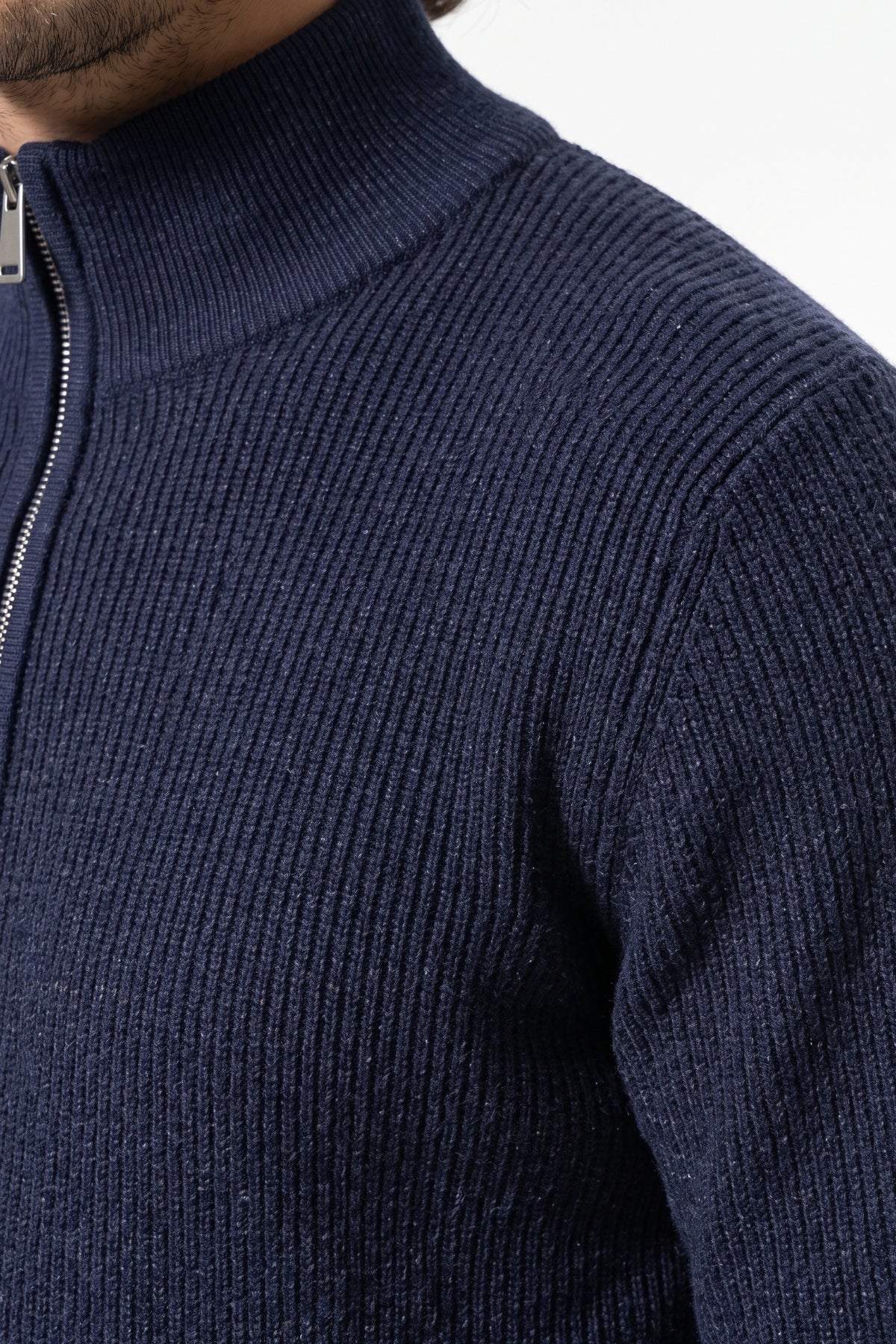 Men’s Winter Warm Ribbed Knit Cardigan Full Zip