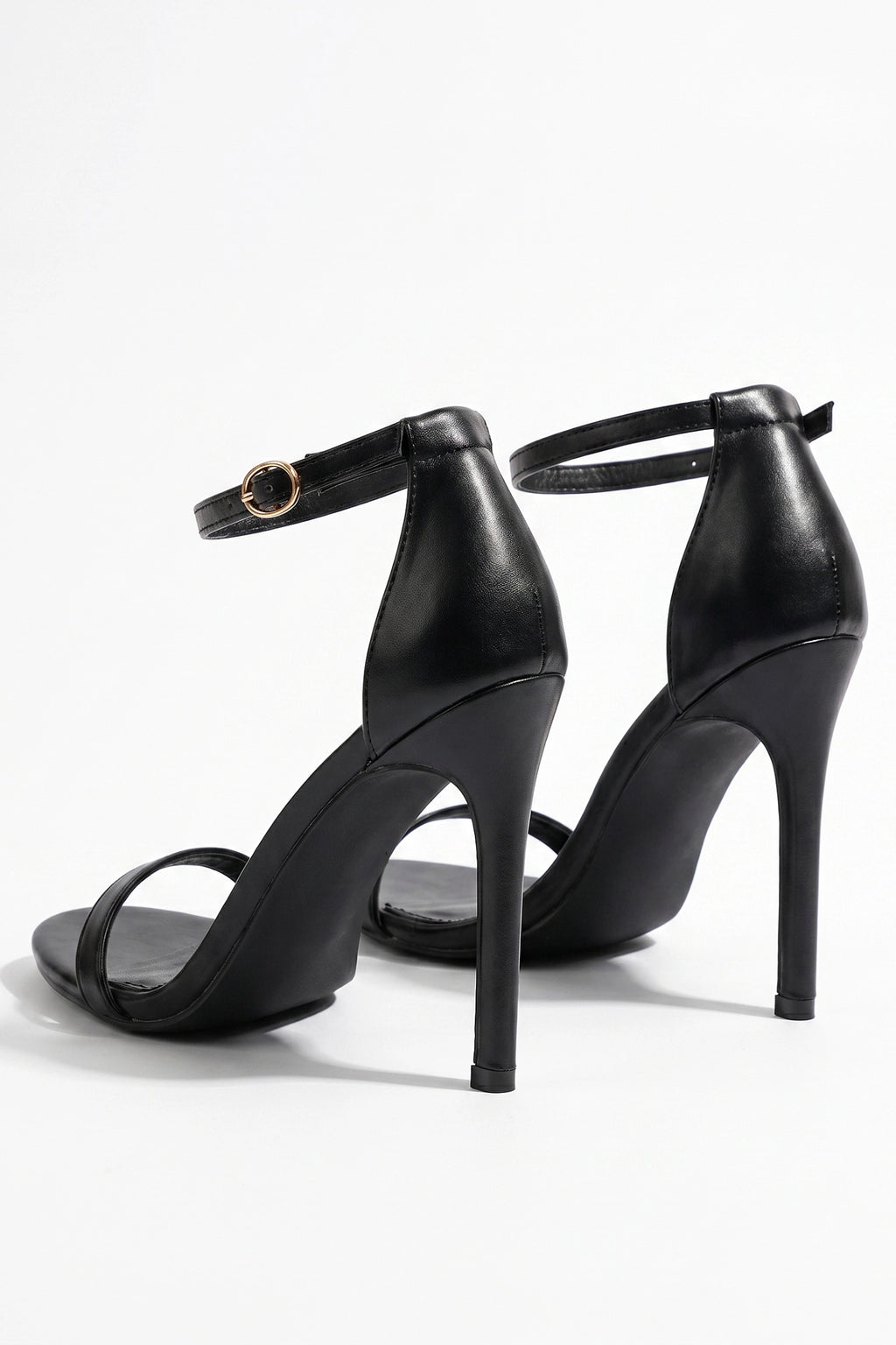 Caurelle | Women’s Open Toe Black High Heels Cut-Out Evening Elegance