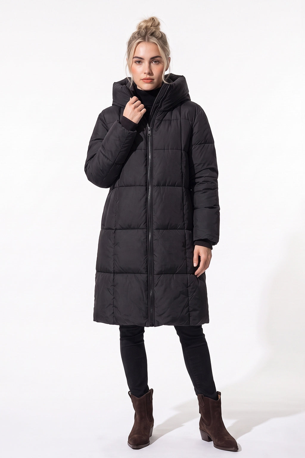 Women’s Winter Warm Longline Puffer Coat with Hood