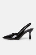 Women’s Stylish Black Slingback Heels Pointed Toe
