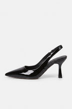 Women’s Stylish Black Slingback Heels Pointed Toe