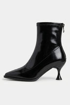 Women’s Pointed Toe High Heeled Ankle Boots with Back Zip