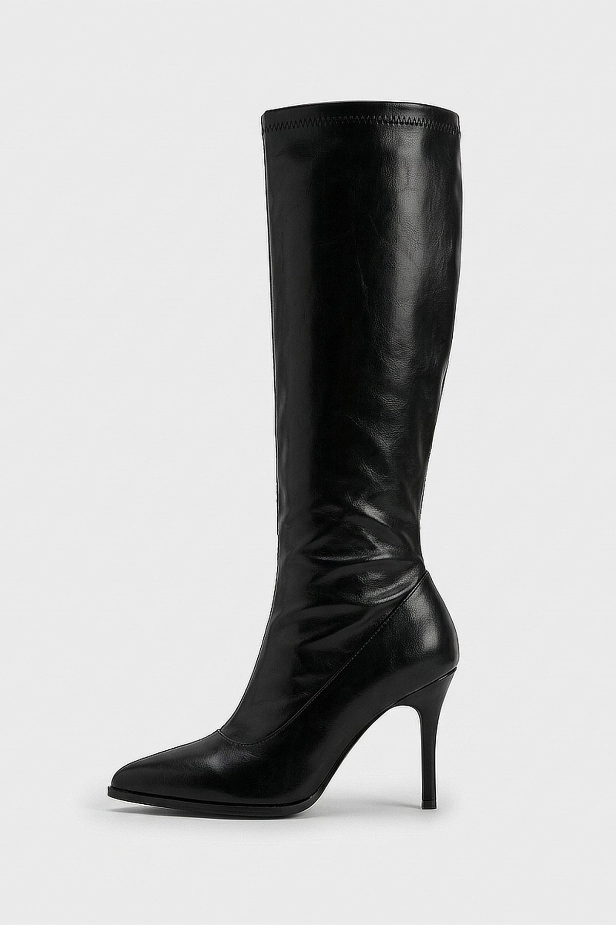 Women's Knee High Boots with Pointed Toe and Stiletto Heel