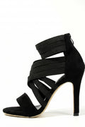 Caurelle | Women’s Black High Heel Elastic Fit Zip Closure