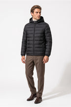 Men's Winter Warm Puffer Jacket with Hood and Zip Pockets