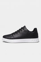 Men's Comfortable Leather Trainers with Low Top and Lace Up
