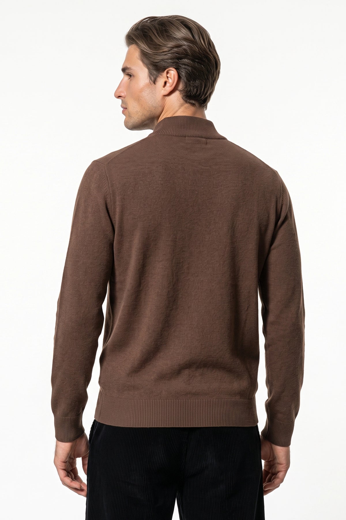 Men’s Winter Comfortable Fine Knit Quarter Zip Jumper
