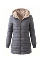 Women’s Winter Warm Fleece Lined Hooded Longline Puffer Coat