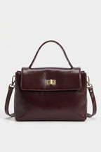 Women's Versatile Genuine Leather Satchel Crossbody Bag with Top Handle