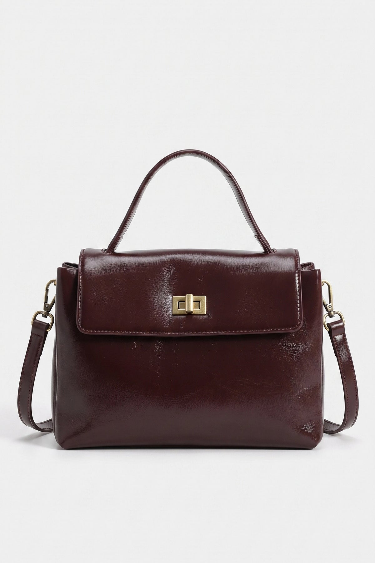 Women's Versatile Genuine Leather Satchel Crossbody Bag with Top Handle