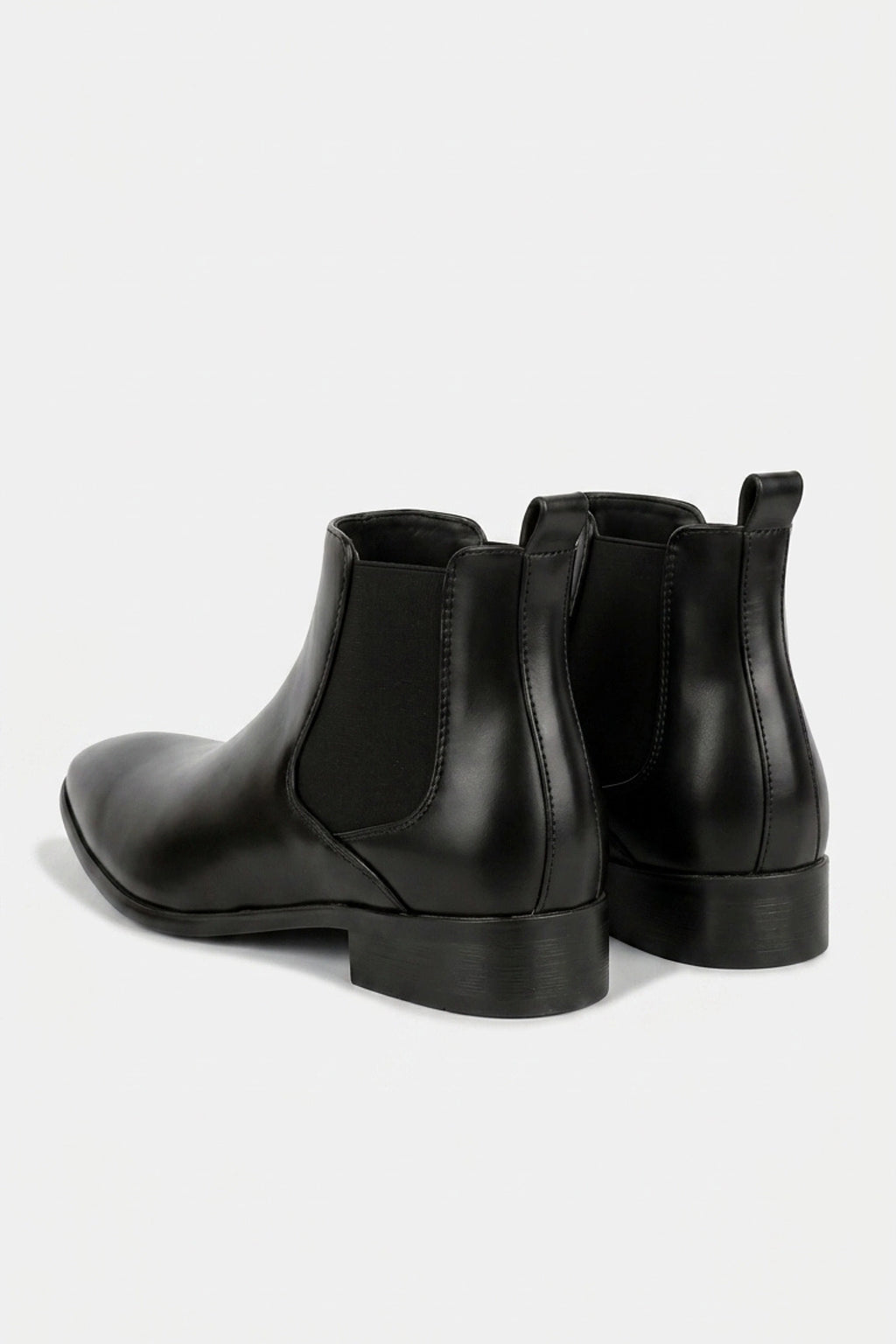 Men’s Comfortable Leather Chelsea Boots Rounded Toe Low Heel