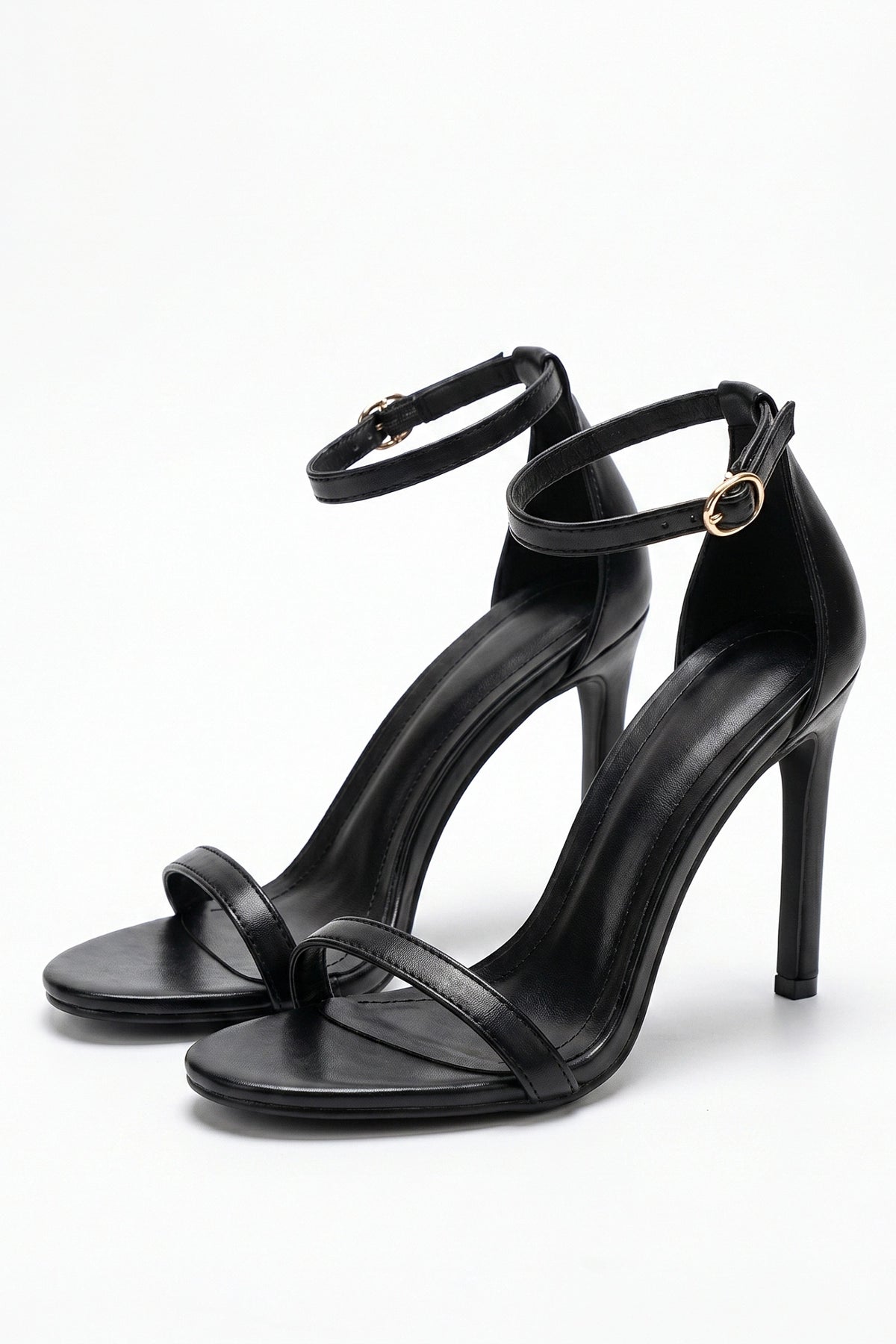 Caurelle | Women’s Open Toe Black High Heels Cut-Out Evening Elegance