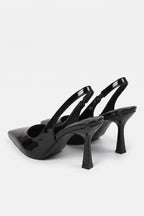 Women’s Stylish Black Slingback Heels Pointed Toe