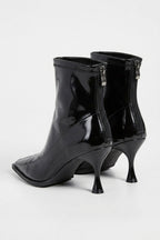 Women’s Pointed Toe High Heeled Ankle Boots with Back Zip