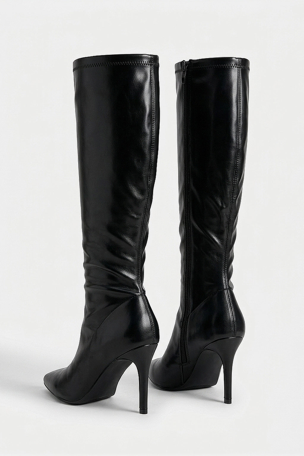 Women's Knee High Boots with Pointed Toe and Stiletto Heel