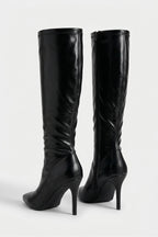 Women's Knee High Boots with Pointed Toe and Stiletto Heel
