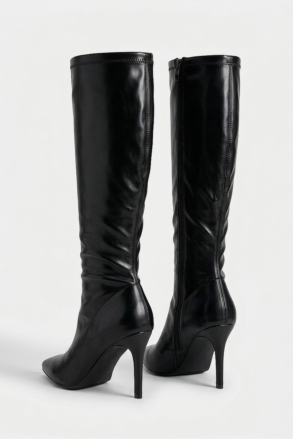 Women's Knee High Boots with Pointed Toe and Stiletto Heel