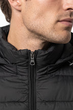 Men’s Winter Warm Black Hooded Puffer Jacket High Collar Full Zip