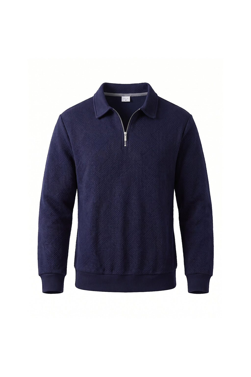 Men's Winter Comfortable Textured Knit Polo Jumper Quarter Zip