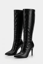 Women's Knee High Boots with Pointed Toe and Stiletto Heel