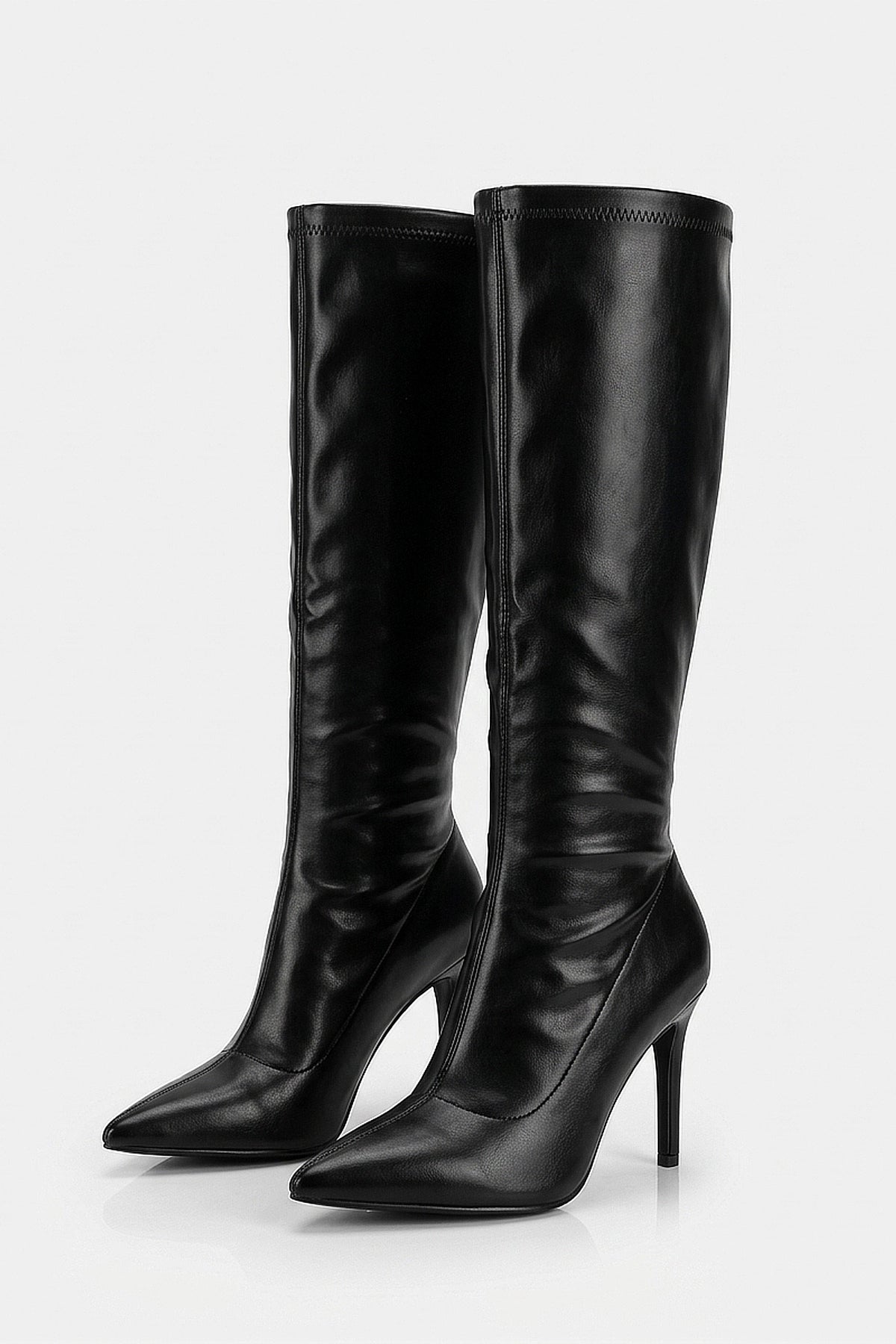Women's Knee High Boots with Pointed Toe and Stiletto Heel