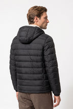 Men's Winter Warm Puffer Jacket with Hood and Zip Pockets