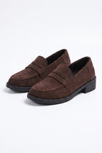 Women's Brown Slip-On Penny Loafers